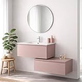 [LAVABO IN CERAMICA INTEGRATO]: Il Set Include Un Lavabo In Ceramica Da 100 Cm Con Foro Per Miscelatore E Troppo Pieno. Il Design Integrato Offre Un Ampio Piano D'Appoggio Laterale, Combinando L'Eleganza Minimalista Con La Massima Praticità Per I Tuoi Accessori Quotidiani.