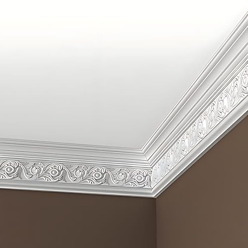Cornisa flexible Profhome 150128F de poliuretano pretratado para techos 4