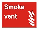 Seco Smoke Vent & Fire Sign, 200mm x 150mm - 1mm Semi Rigid Plastic