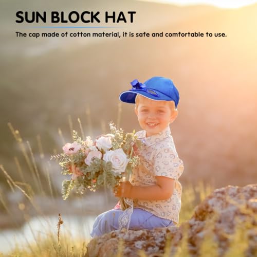 Sombrero ventilador solar recargable: di adiós al calor con este accesorio de algodón azul 5
