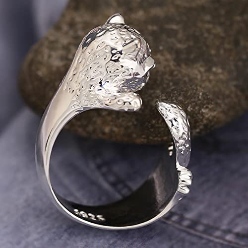 Wendalern Cat Ring for Women Girls Adjustable Open Kitty-shaped Ring Lovely Cat Animal Finger Ring Kitten Pet Gift Jewelry for Cat Lovers - Image 3