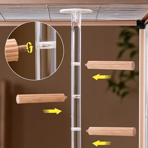 La-La-Pet-Natural-Wood-Bird-Perch-Stand-with-Acrylic-Standing-Pole-Bird-Standing-Perch-Parrot-Perch-Stand-Bird-Perch-Stand-Toy-Parakeet-Perch-Stand-for-Bird-Cage-Decor