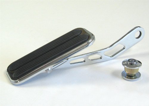 Lokar DBW-6016 Drive-by-Wire X-Large Chrome Spring-Loaded Pedal Set with Rubber Insert for Lokar Drive-by-Wire Throttle Control