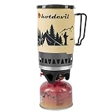 HOTDEVIL Backpacking Stove Camping Stove Portable Cooking System with Piezo Ignition,Mini Burner Bac