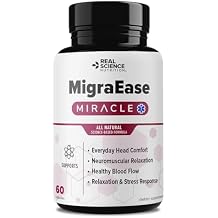 Real Science MigraEase Migraine Supplement for Head Comfort & Circulation Support Includes Vinitrox & GABA for Nitric Oxide Boost & Neurovascular Balance Made in USA, 60 Capsules