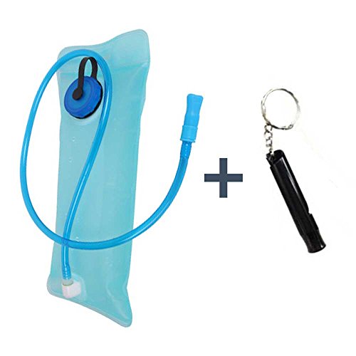 Hydration Bladder Water Reservoir Pack + FREE Survival Keychain Whistle, hydrant 2L Bag is BPA Free, Leakproof, Tasteless resistant system, Best Packs for Outdoor Sports Bicycling Camping Hiking