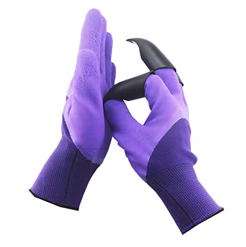 Garden Gloves With Claws, Anti Slip Gloves For Excavation, Planting, And Weeding, Easy To Operate Without Injuring Hands, Are Essential Tools For Landscaping Work (Purple) #TOP14