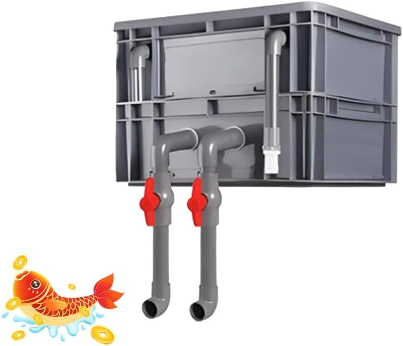 GZHERVICES Aquarium Filter Box, Turnover Box Fish Tank Filter,Filter Drip Box, External Fish Pond Water Circulation System DIY, Large Filter Kit for Ponds-No Pump & Filter Media(30x20x22cm)