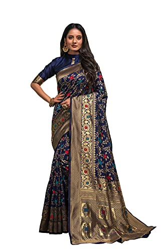 Image of Lilots Women's Designer Banarasi Silk Jacquard Designer Saree With Blouse Piece