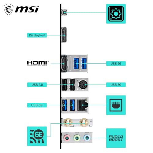 Image of MSI B550M Gaming Plus WIFI6E Motherboard, mATX-Supports AMD Ryzen 5000 Series,5000 G-Series 4000 G-Series,and 3000 Series Processors, AM4-DDR4 Memory Boost 4400+MHz /OC, PCIe 4.0 x16, M.2 Gen4, 1G LAN
