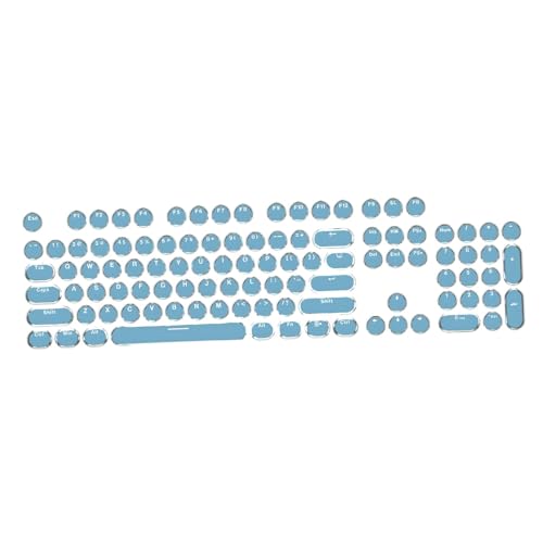 MotiveTech Tecla de Pudín, Tecla de Teclado de 104 Teclas para Teclado Mecánico para Juegos, Tecla de Máquina de Escribir, Tecla Redonda Vintage, Azul
