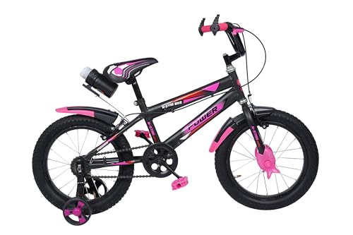 Image of NORMAN JR, Designed in Scandinavia EU Kids Bike Bicycle for Toddlers and Kids 16 Inch Fully Adjustable with Back Seat & Support for Boys and Girls Cycle for 5 to 8 Years, Pink