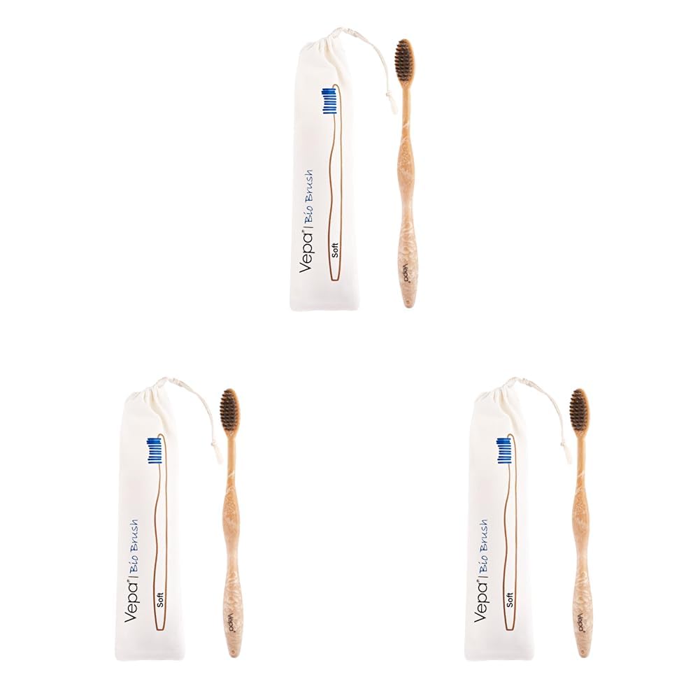 Vepa Elite Bio Ahşap Diş Fırçası Bez Ambalaj (3 paketi)