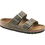 Birkenstock Women's Arizona SFB Oiled Leather Faded Khaki 38 R