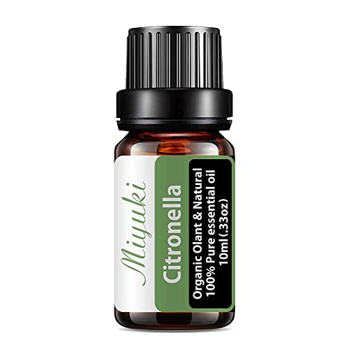 Miyuki Citronella & 8 Pack Essential Oil Set Organic Natural Therapeutic Grade Aromatherapy Oil For Diffuser Humidifier Peppermint Clove Citronella Eucalyptus Clary Sage Raspberry Coconut Strawberry #TOP1