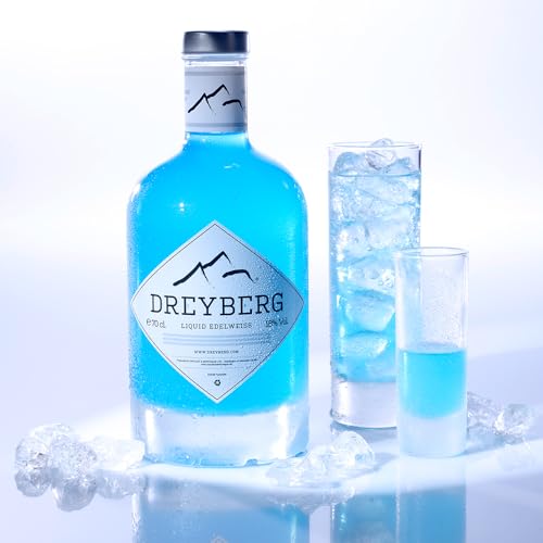 Dreyberg | Liquid Edelweiss | 700 ml | Natürliche Zutaten | Mit 3-fach destilliertem Vodka | Erfischend & nicht zu süß