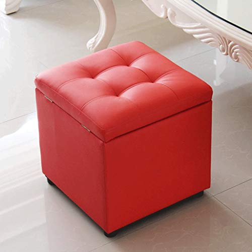 Repose-pieds en cuir PU jaune avec finitions soignées et stables - 2
