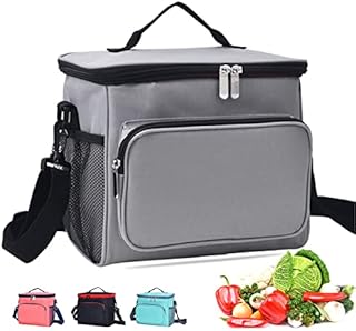 Lunch Bag, 10L Large Reusable Cool Bag with Adjustable Strap, Thermal Insulated Lunch Bags for Men/Women/Adult/Kids, Leakproof & Waterproof Tote Bag for Working/Office/ School/ Outdoor Picnic/Camping
