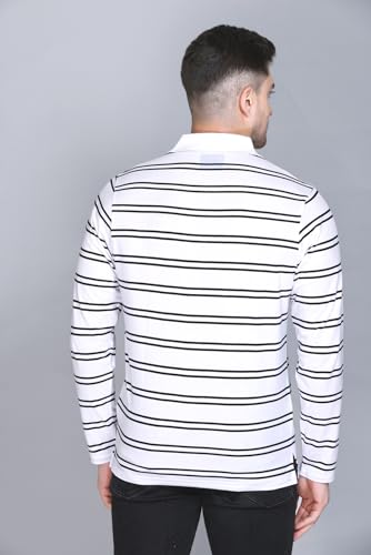 Image of Full Sleeve Polo T Shirt for Men Cotton with Pocket and Collar - Regular Fit Tshirt