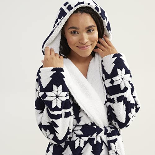 Vera Bradley Women's Plush Fleece Robe (Extended Size Range), Nordic Forest Stripe, Small - Medium #TOP2