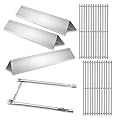Votenli 7637 Grid Grates 7635 Stainless Steel Flavorizer Bar with Burner for Weber Replacement for Spirit 200 Series, Spirit E-210, Spirit S-210 Spirit E-220, Spirit S-220 Gas Grills