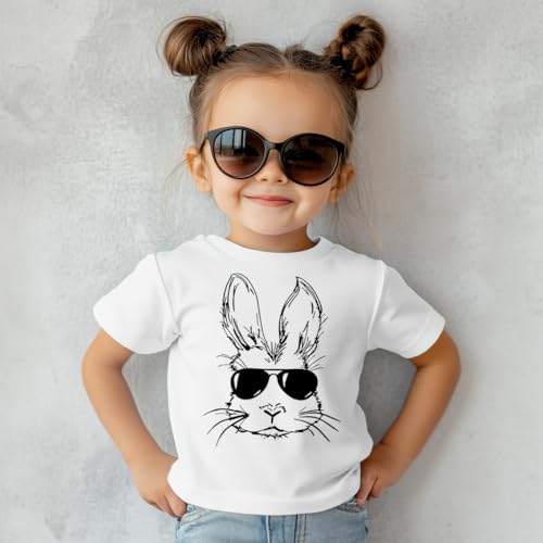Easter Shirt for Toddly Boy Girls Kids, Happy Bunny Toddler T-Shirt, Spring Egg Hunt Kids Tee, 2-6T3