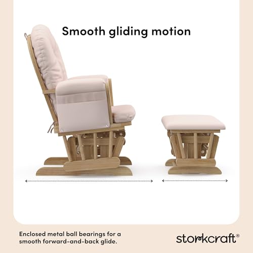 image for Storkcraft Premium Hoop Glider & Ottoman (Natural/Pink) — GREENGUARD