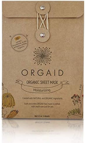 ORGAID Organic Sheet Mask | Made in USA (Anti-aging & Moisturizing, pack of 4)