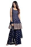 Photo Gallery xomantic fashion donne ricamato lavoro blu navyblue colore weding wear anarkali kurta sharara set, blu navy, m Photo Gallery xomantic fashion donne ricamato lavoro blu navyblue colore weding wear anarkali kurta sharara set, blu navy, m