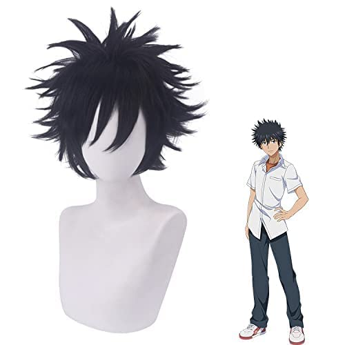 ZUBEE Wig for Halloween Fashion Christmas Party Dress Up Wig TubiKamijo Toma Black Soaring Explosion Head Cos Wig