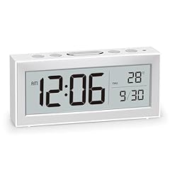 ALANAS Battery Operated Alarm Clock, Portable Digital Clock with Large Display, Snooze, Temperature