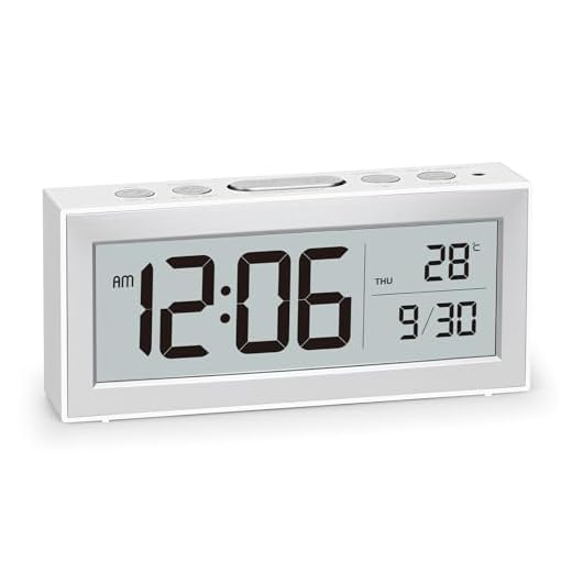 ALANAS Battery Operated Alarm Clock, Portable Digital Clock with Large Display, Snooze, Temperature & Date, Auto-Dim Night Light for Easy Reading, Ideal for Seniors, Kids, Bedroom, Travel, Nightstand