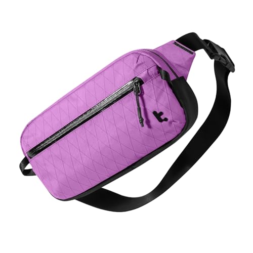 Image of tomtoc 1.5L-3.5L Sling Bag with RFID Blocking, X-Pac /Non X-Pac Minimalist Crossbody Chest Pack for Men and Women, Lightweight Water-Resistant Bag for Travel and Daily Commutes, X-pac Purple, 3.5L