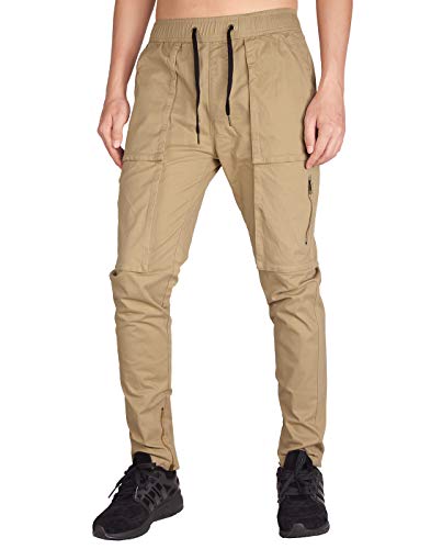 ITALY MORN Pantalones Cargo Chinos de Trabajo de Hombre Múltiples Bolsillos L Caqui