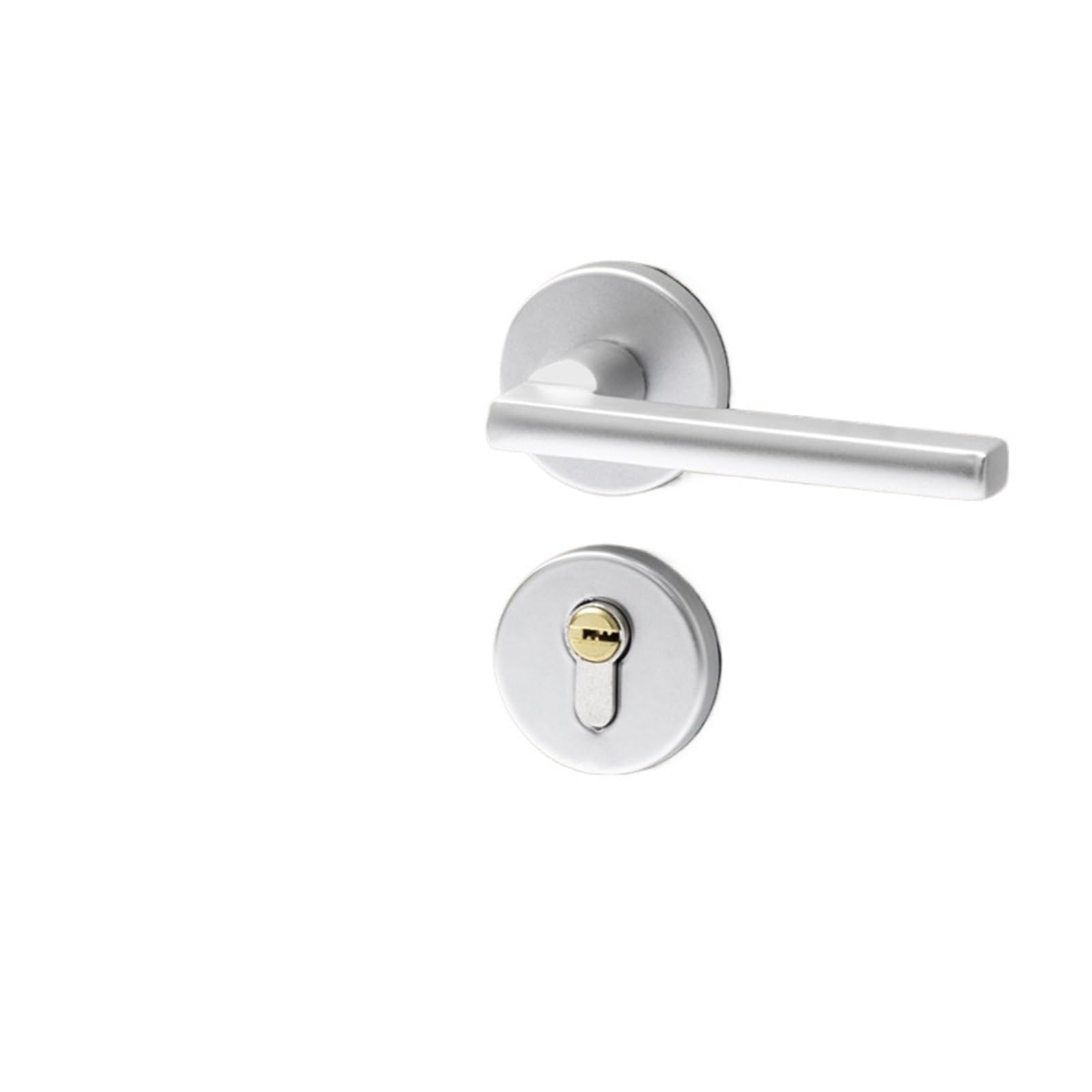 ZONSHJDKR Black Door Lock Simple Indoor Bedroom Engineering Silent Handle Mechanical Hardware(F Sand White Aluminum Alloy Split)