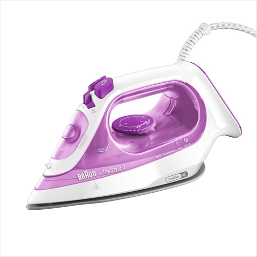 Braun TexStyle 3 - Fer à Repasser Vapeur, Semelle Céramique FreeGlide 3D, Débit Vapeur Jusqu’à140g/min, Vapeur Verticale, Réservoir 270ml, 2300W,...