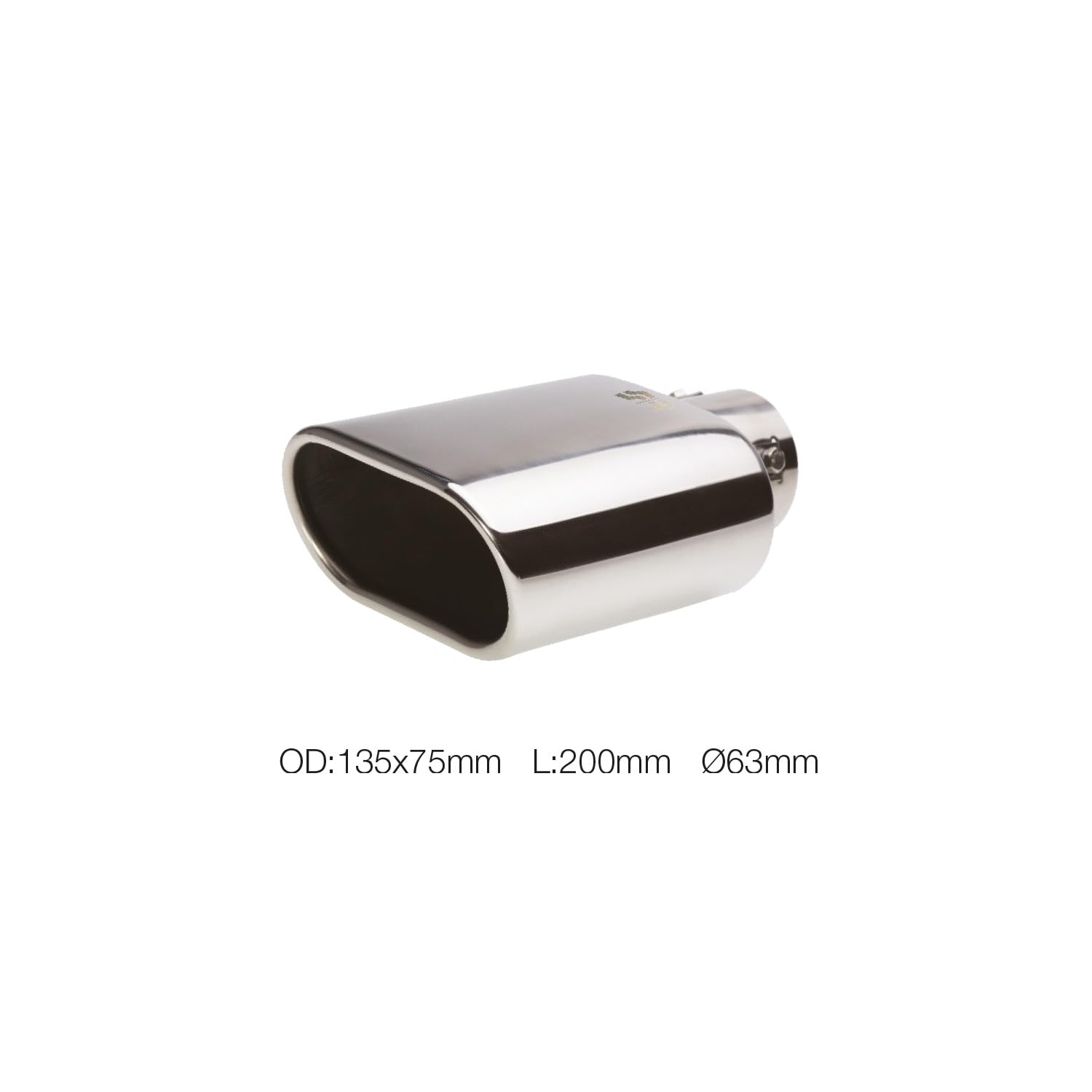 Simoni Racing Embout d'Échappement Rectangle/Oblique Inox - 140x80xL240mm - Montage ->57mm