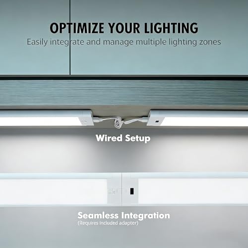 12 Inch Under Cabinet Lights Plug in 2 Packs, Hand Wave Activated, Linkable Under Cabinet Lighting with 5 CCT - 2700K-6000K & Stepless Dimmable, Under Counter Light for Kitchen, 350Lumens, 5W - Image 3