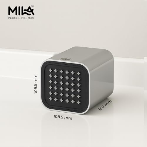 Image of Mila Orbix ABS Wall Mounted Square Shower Head | Modern Black Finish with Wide Full Spray & Even Water Flow | Rust & Corrosion Resistant Bathroom Accessory
