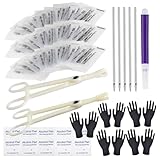 43pcs Piercing Needles Kit - Yugui 16G Piercing Needles Disposable Piercing Clamps for Ear Nose Belly Button Septum Eyebrow Self Home DIY Piercing Kits Supplies