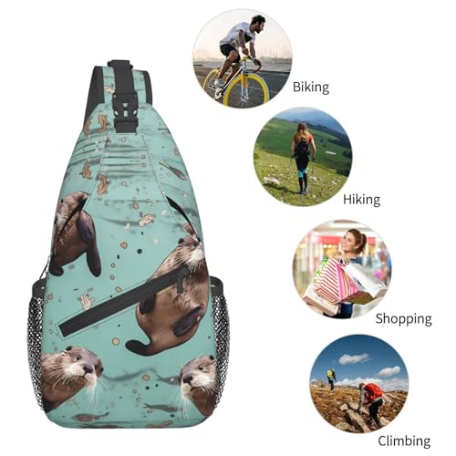 Mochila Sling Bolsa Cruzada Otters Negra miniatura 5