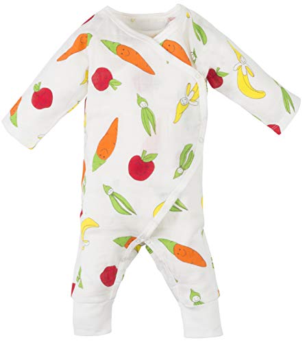 Under the Nile Baby Muslin Side Snap Kimono Fruit and Veggie Print Organic