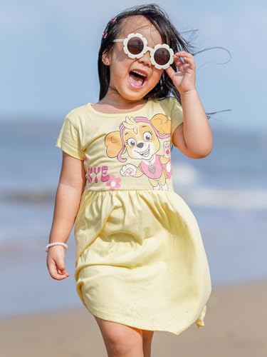 Image of Nap Chief Kids Official Cartoon Characters Printed Cotton Dress for Girls, Fit & Flare Summer Dress for Casual Wear