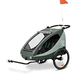 hauck – hauck Dryk Duo Plus Fahrradanhänger & Buggy 2 Kinder mit Fed