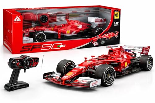 Image of Royal Cellar SF90 Remote Control Formula 1 Racing Car, Red, 1:12 Scale Model, RC Toy with Controller, Ages 3+