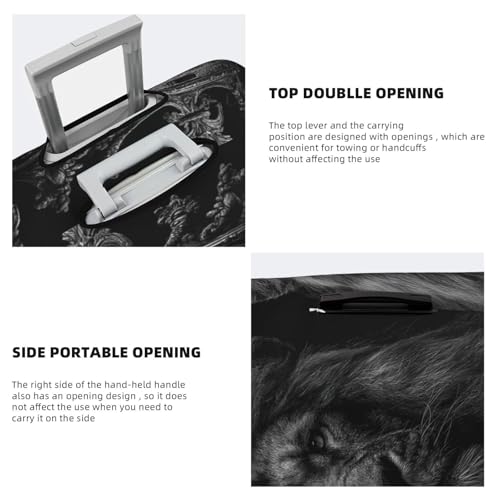 Majestic Lion With A Crown Elastic Travel Luggage Covers Dustproof Scratch-Resistant Suitcase Protector Fit 22-24 Inch3