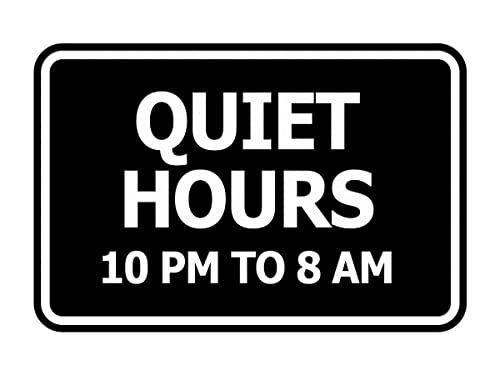 Panneau Quiet Hours 22 h à 8 h encadré pour préserver le calme dans vos espaces de co-living