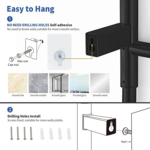 Ssww Towel Warmer Heated Towel Rack Wall Mounted, Stainless Steel Towel Heater For Bathroom 6 Bar Matte Black #TOP6