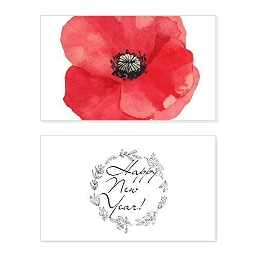 Tarjeta conmemorativa de Año Nuevo con amapola de maíz de diseño artístico
