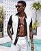 Aiyino Men's Vintage Bowling Shirt Summer Hawaiian Shirt Retro Button Down Short Sleeve Casual Beach Shirt Black